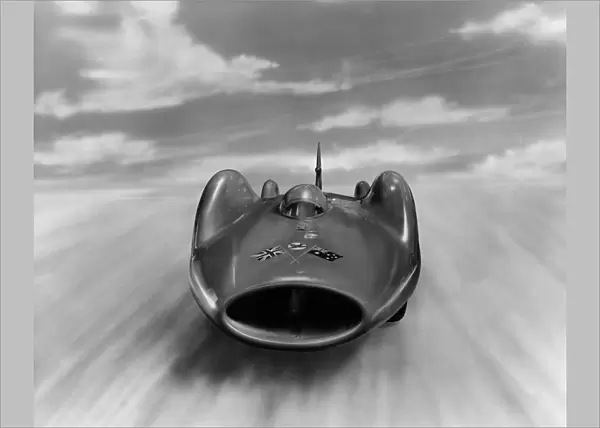 Speedster. circa 1963: Sir Donald Campbells car Bluebird which will attempt