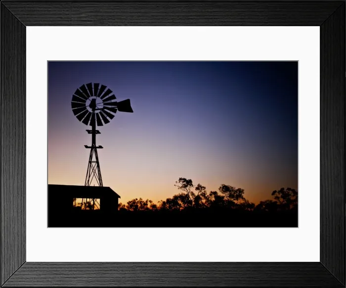 Framed Print : Outback windmill
