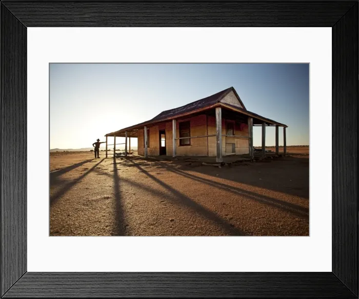 Framed Print : man in front of outback shed Framed Print : man in front of outback shed