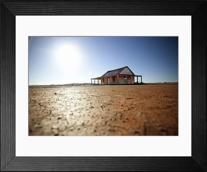 Framed Print : sun behind an outback shed Framed Print : sun behind an outback shed
