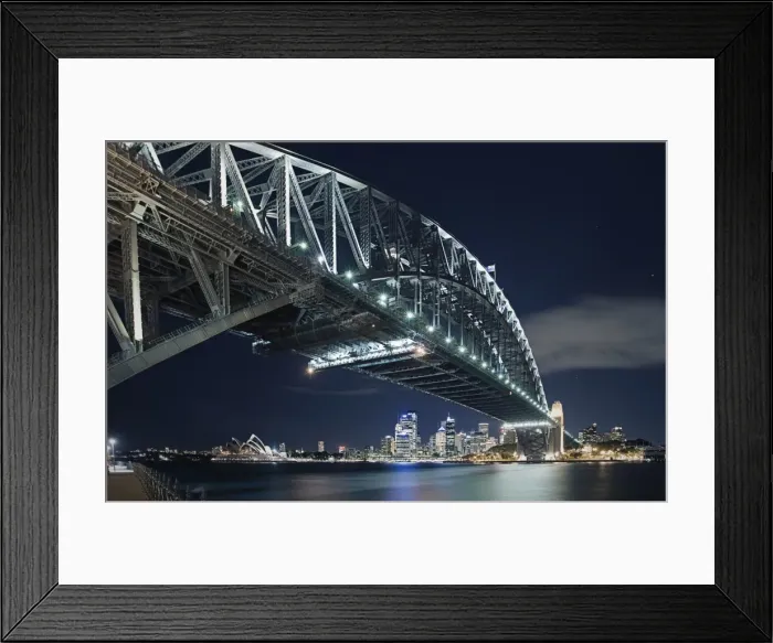 Framed Print : Australia, Sydney, Sydney Harbour Bridge at night Framed Print : Australia, Sydney, Sydney Harbour Bridge at night