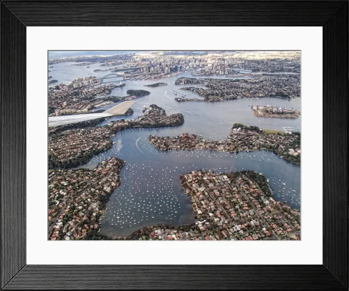 Framed Print : Aerial view over Sydney Harbour Framed Print : Aerial view over Sydney Harbour
