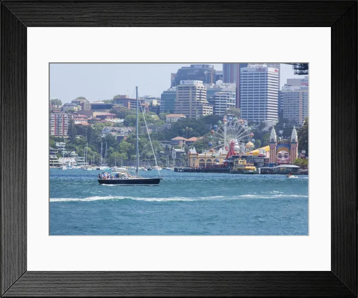 Framed Print : Yacht and Luna Park