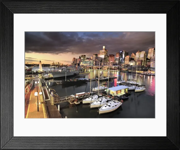 Framed Print : A second of dusk at Darling Harbour Framed Print : A second of dusk at Darling Harbour