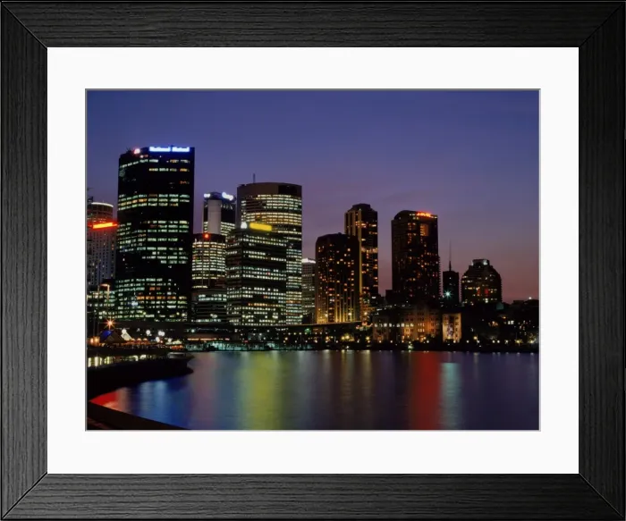 Framed Print : Sydney skyline at night, Australia