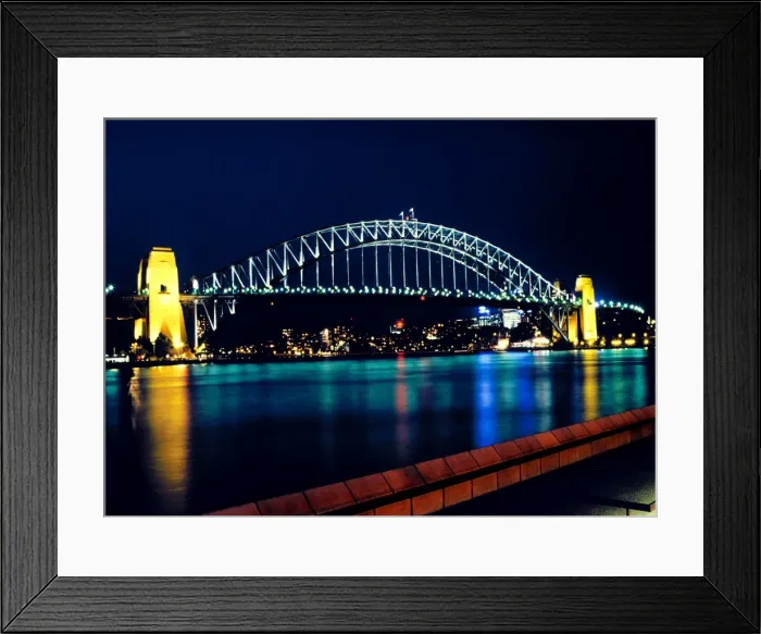 Framed Print : Sydney Harbor bridge at night