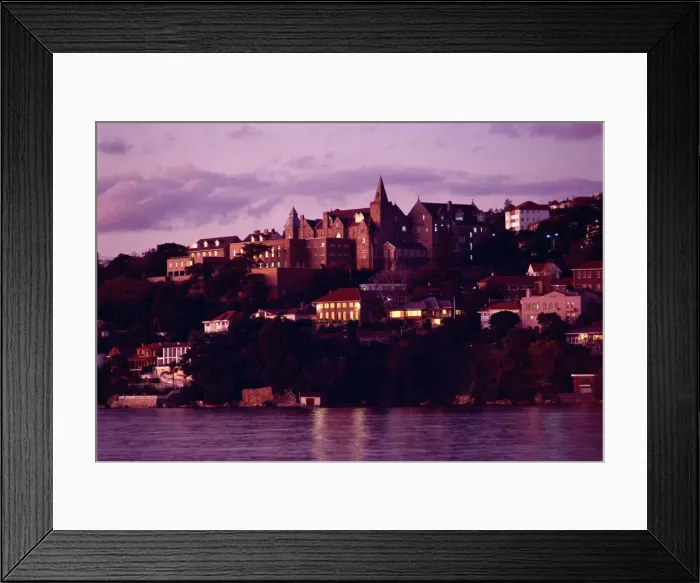 Framed Print : Harborside town in Australia Framed Print : Harborside town in Australia