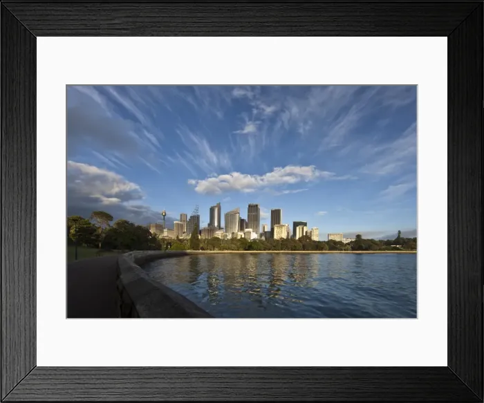 Framed Print : Sunrise cloud crown over Sydney skyline