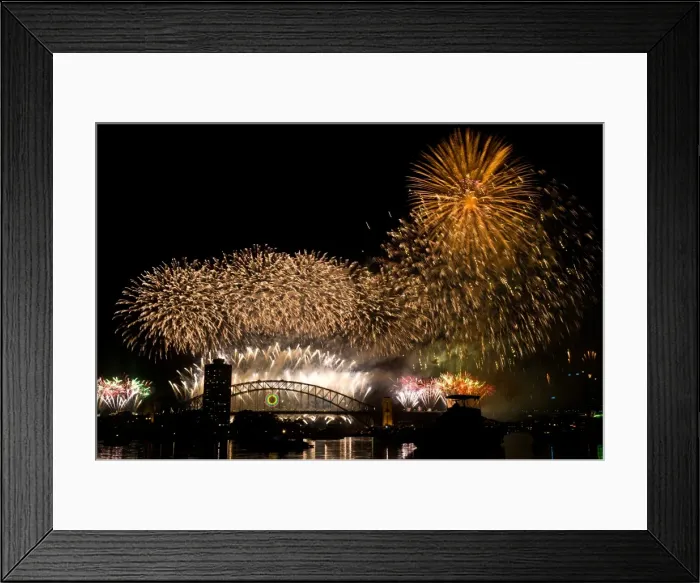 Framed Print : Fireworks over Sydney Harbor Bridge Framed Print : Fireworks over Sydney Harbor Bridge