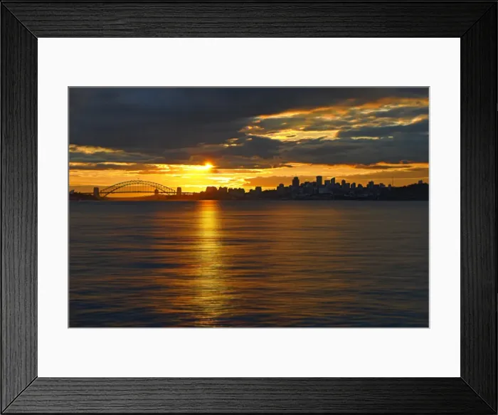 Framed Print : Sunset on harbour bridge Framed Print : Sunset on harbour bridge
