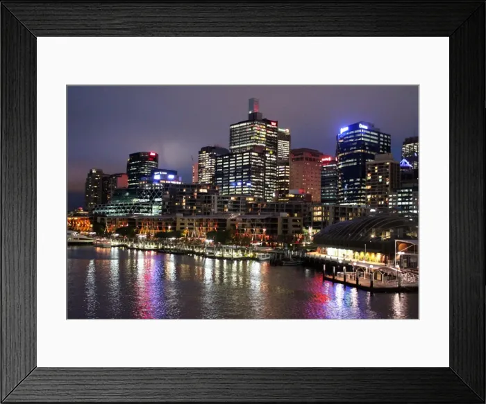 Framed Print : Darling harbour at night