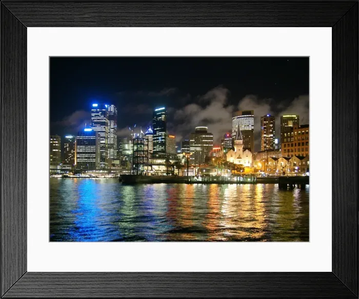 Framed Print : Sydney Harbour at night - Circular Quay Framed Print : Sydney Harbour at night - Circular Quay