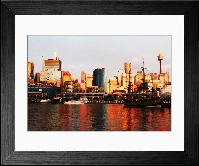 Framed Print : Sunset over the golden cage