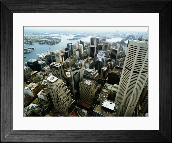 Framed Print : Australia, Sydney, downtown buildings, aerial view Framed Print : Australia, Sydney, downtown buildings, aerial view