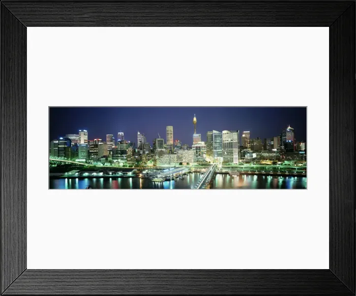 Framed Print : Australia, Sydney, Darling Harbour and city skyline at night Framed Print : Australia, Sydney, Darling Harbour and city skyline at night
