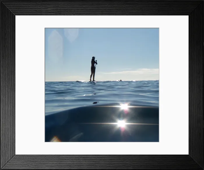 Framed Print : Stand up paddler off Manly Beach
