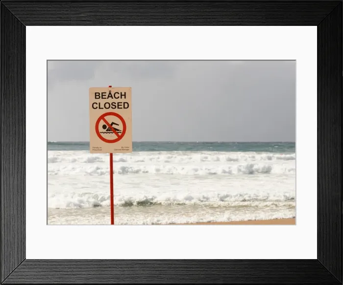 Framed Print : Today the beach is closed Framed Print : Today the beach is closed