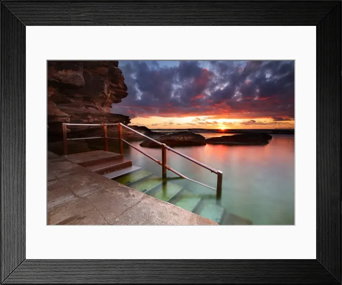 Framed Print : Sunrise at Curl Curl pool, Sydney, Australia Framed Print : Sunrise at Curl Curl pool, Sydney, Australia