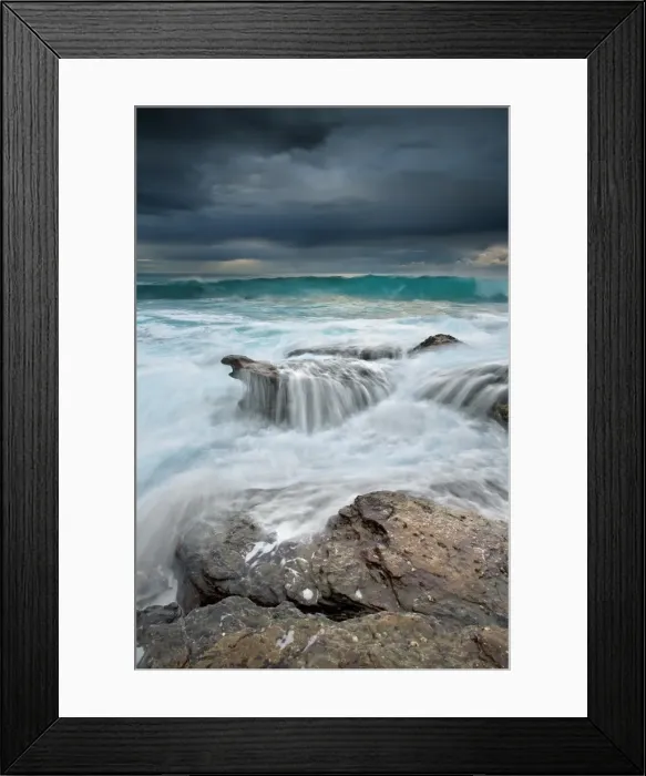 Framed Print : Stormy morning at Avalon Beach