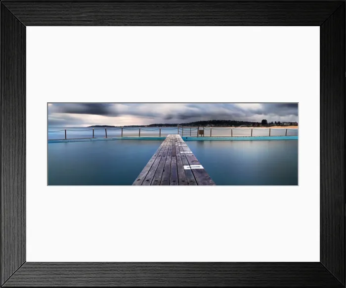 Framed Print : Salt. Sunrise at Narrabeen Ocean Baths which is an iconic location on Sydneys Framed Print : Salt. Sunrise at Narrabeen Ocean Baths which is an iconic location on Sydneys