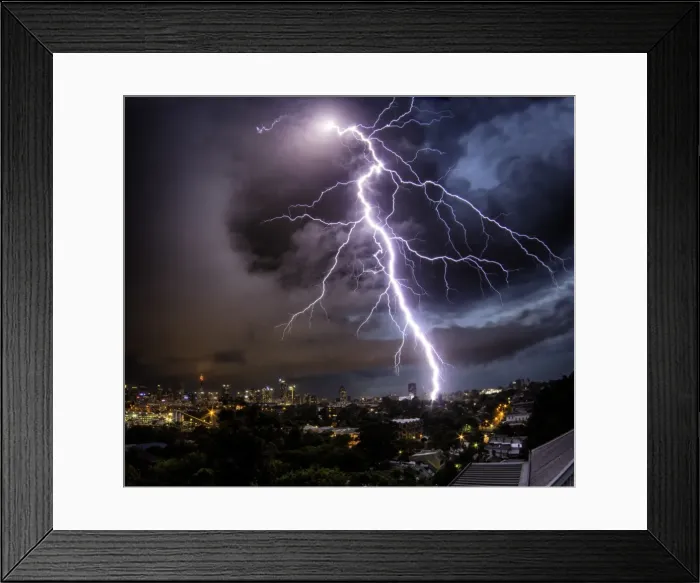 Framed Print : Sydney Summer Lightning Strike