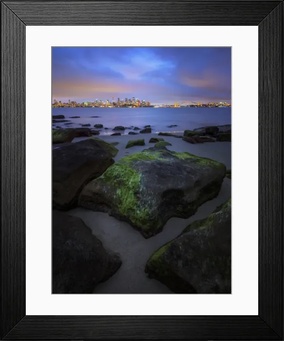 Framed Print : Sydney city at dusk, taken from North Sydney