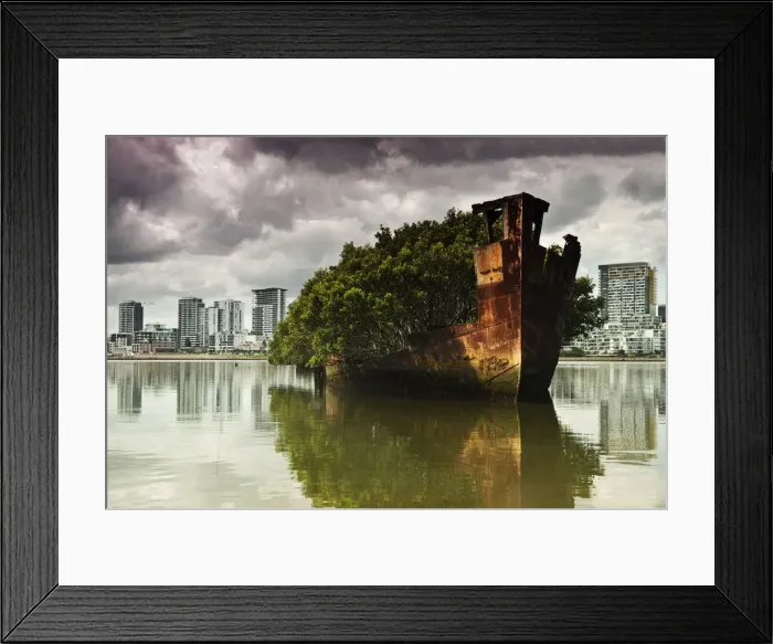 Framed Print : Homebush Bay shipwreck