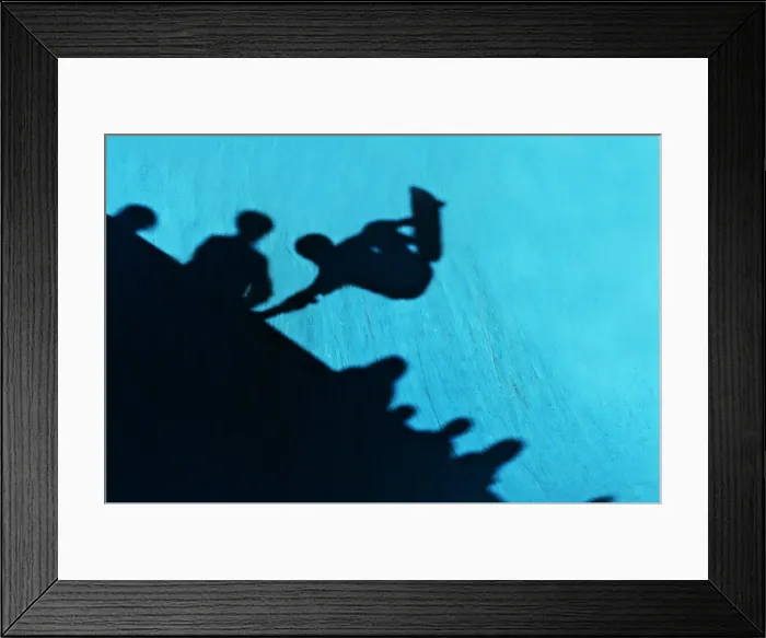Framed Print : Skateboarder shadow, Bondi Framed Print : Skateboarder shadow, Bondi