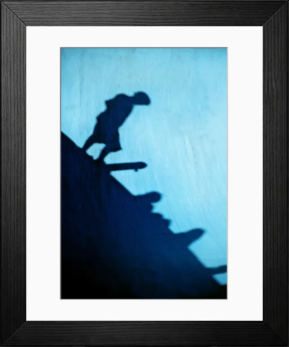 Framed Print : Skateboarder Shadow, Bondi Skate Park Framed Print : Skateboarder Shadow, Bondi Skate Park