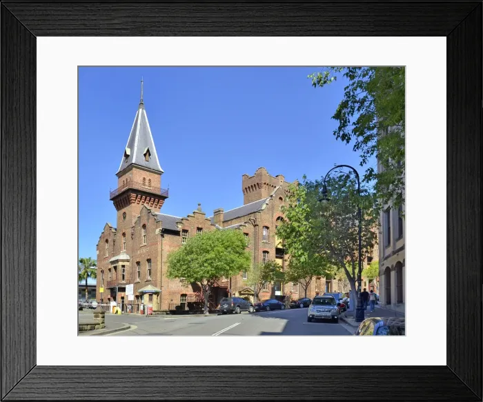Framed Print : Old buildings and clock tower Framed Print : Old buildings and clock tower
