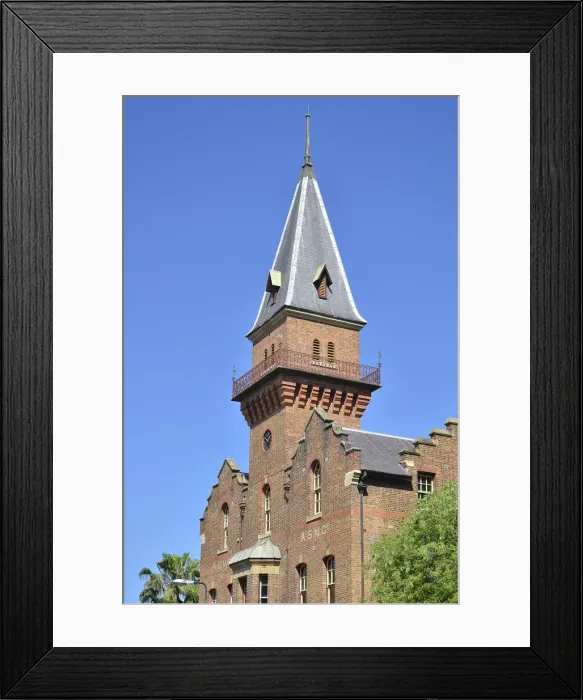 Framed Print : Old buildings and clock tower Framed Print : Old buildings and clock tower