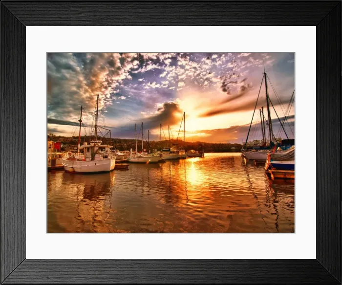 Framed Print : Boats at sunset Framed Print : Boats at sunset