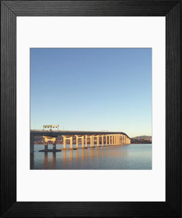 Framed Print : Large concrete bridge crossing river Framed Print : Large concrete bridge crossing river