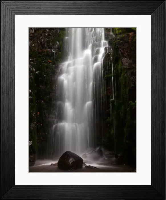 Framed Print : Small waterfall with rock Framed Print : Small waterfall with rock