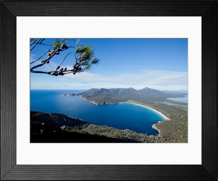 Framed Print : Wineglass Bay beach in Tasmania