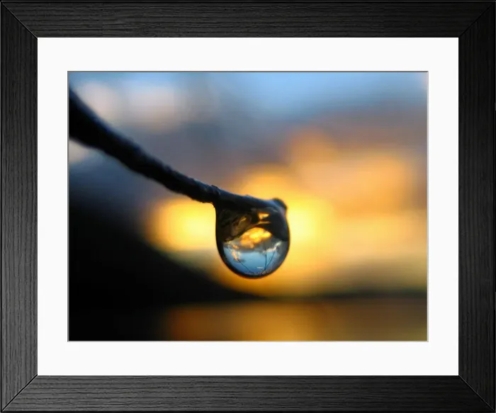 Framed Print : Rain Drop Sunset