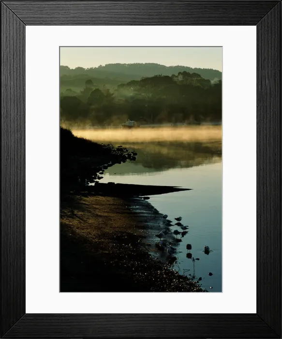 Framed Print : Boats in Morning Mist in Strahan, Tasmania, Australia Framed Print : Boats in Morning Mist in Strahan, Tasmania, Australia