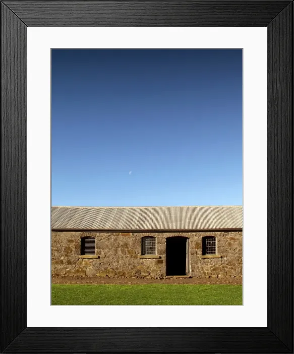 Framed Print : Old stone horse stables