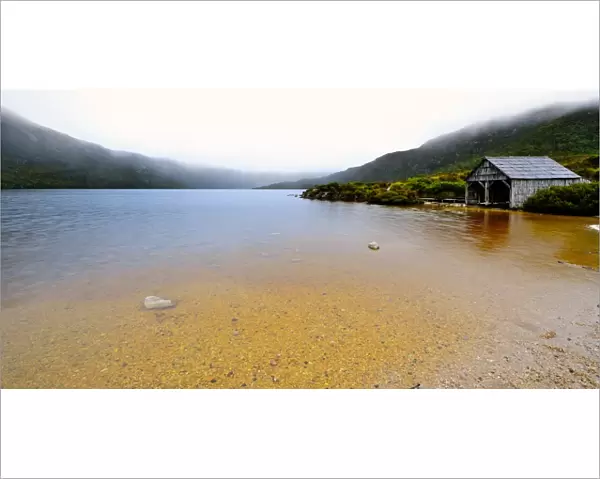 Boat Shed. Cradle Mountain is mountain in Cradle Mountain-Lake St Clair National Park