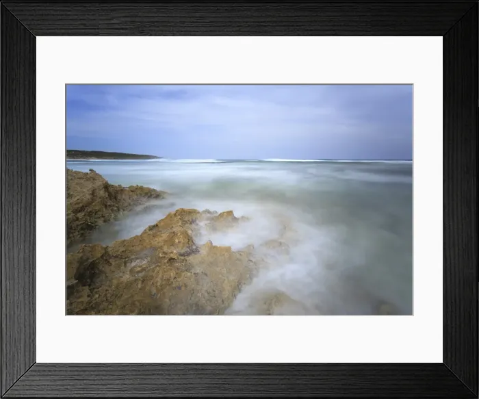 Framed Print : Waves and rocks