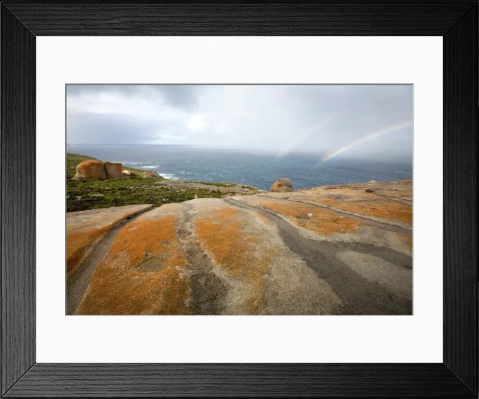 Framed Print : Rainbow over Remarkables on Kangaroo Island