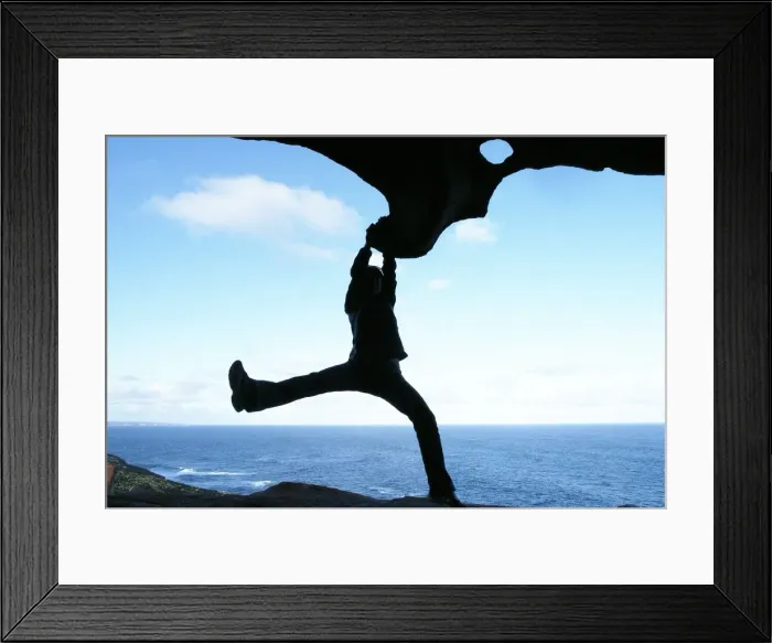 Framed Print : Woman with rocks