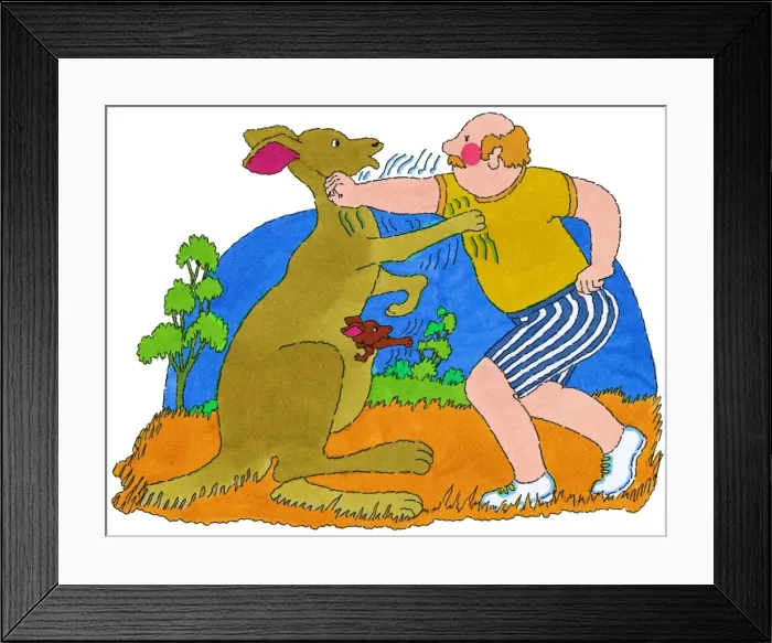 Framed Print : Mr. Boxing with Kangaroo Framed Print : Mr. Boxing with Kangaroo
