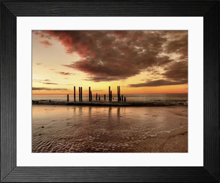 Framed Print : Dusk at pier ruins Framed Print : Dusk at pier ruins