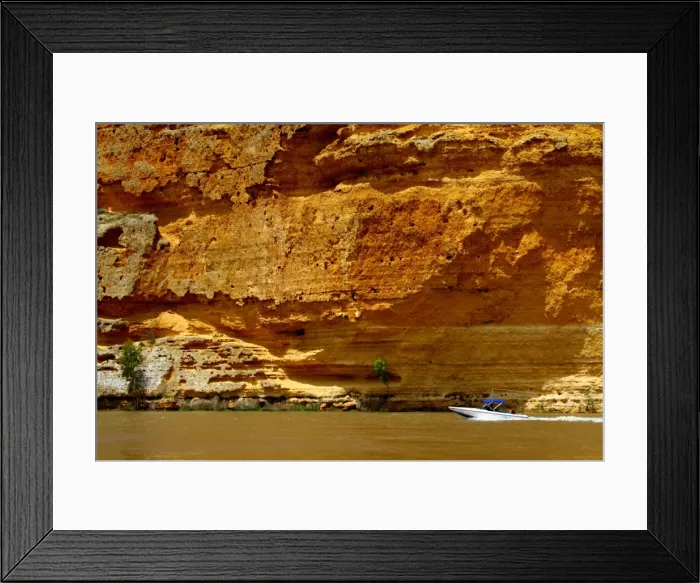 Framed Print : Murray river cliffs
