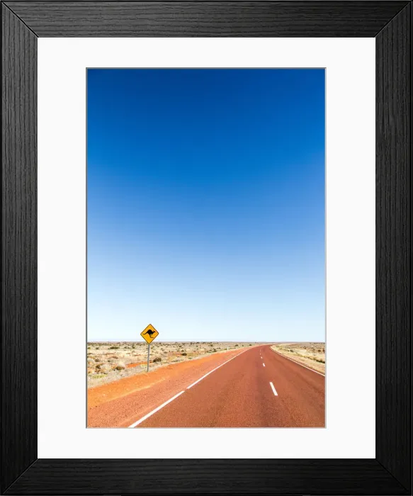 Framed Print : Kangaroo warning sign. Stuart Highway. Australia Framed Print : Kangaroo warning sign. Stuart Highway. Australia