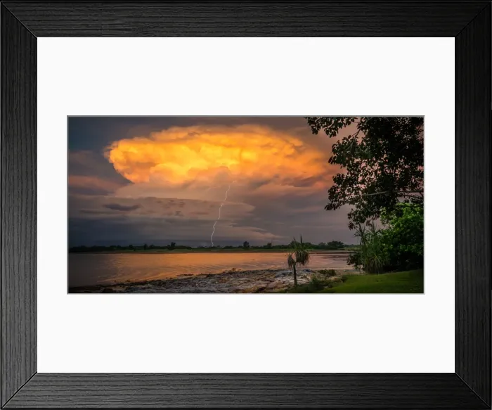 Framed Print : Sunset Thunderhead Strike