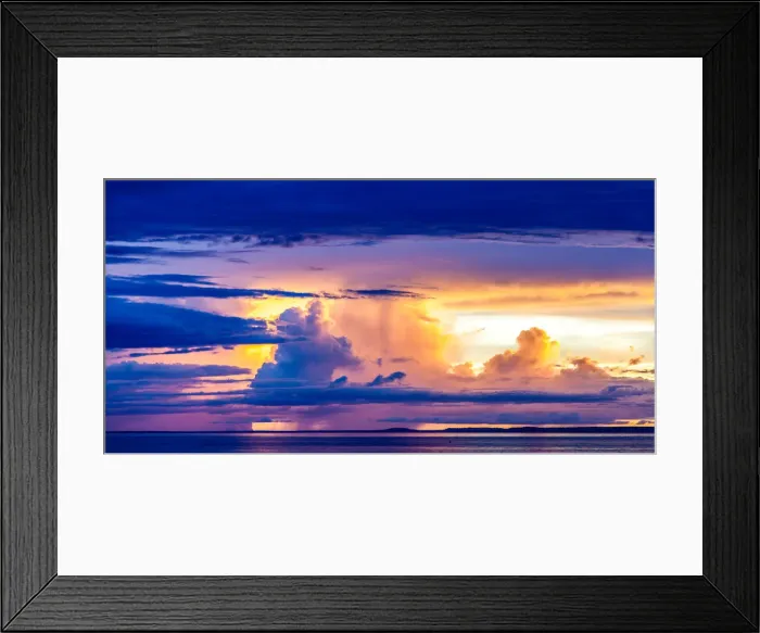 Framed Print : Blue and Gold Storm Framed Print : Blue and Gold Storm