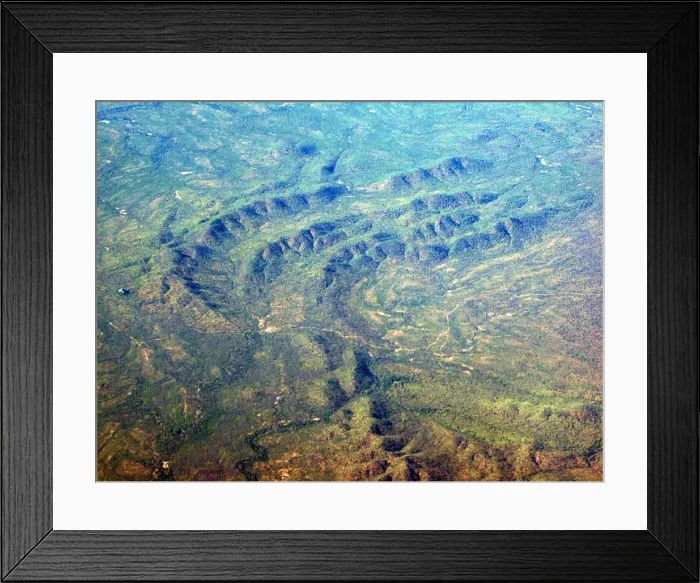 Framed Print : Aerial view of mountain range Framed Print : Aerial view of mountain range