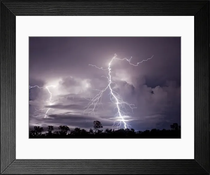 Framed Print : Lightning in sky